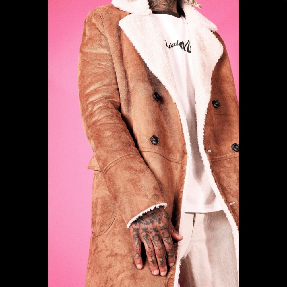 Men's Tan Shearling Coat